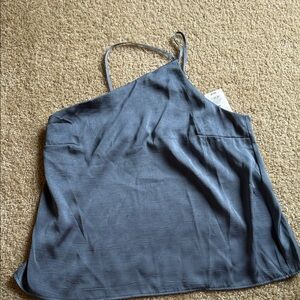 a new day Asymmetrical Blue Tank Top